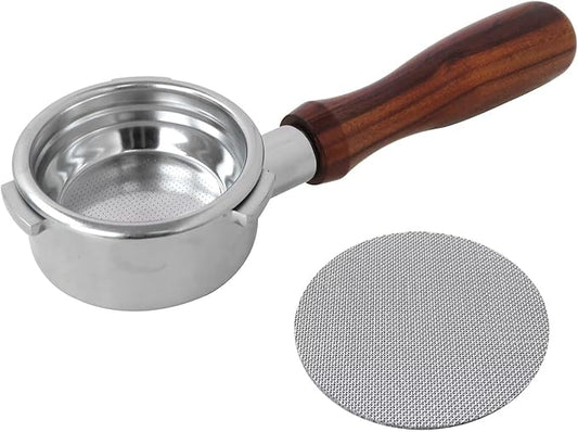 Upgraded 58mm Bottomless Portafilter with 3 Ears, Espresso Portafilter with Filter Basket and Puck Screen, Fit for CAS-ABREWS 5700 Series, for Café Bellissimo Semi Automatic