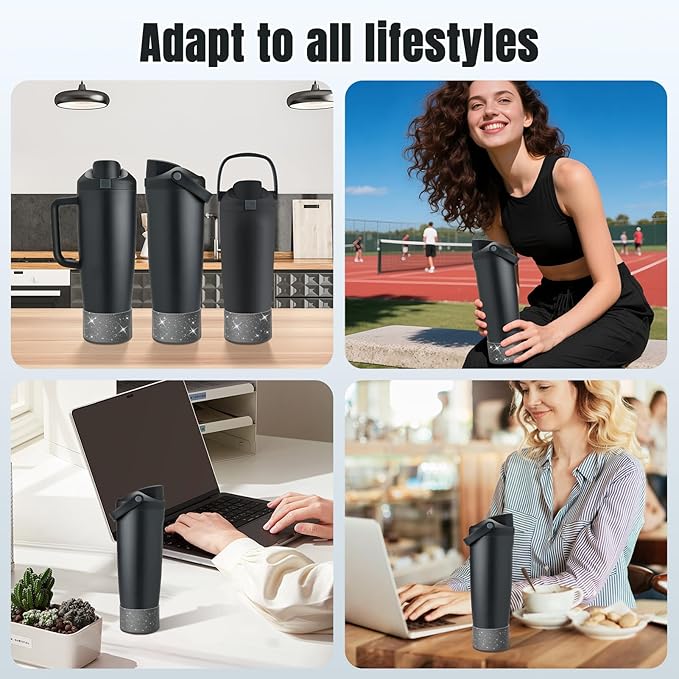 2PCS Silicone Boot Compatible with Owala 30oz & 40oz FreeSip Sway Bottles & Tumblers, Protective Anti-Slip Bottom Cover Sleeve for Freesip Sway Tumbler
