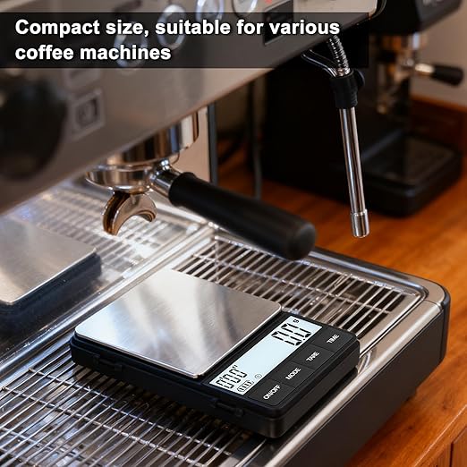 Scale for Coffee with Timer, 1000g /35oz, Accuracy 0.1g, Espresso Scale for Both Pour Over and Espresso Machine, Unit in Gram and Ounce, Easy Control Timer, Mini Scale for Coffee