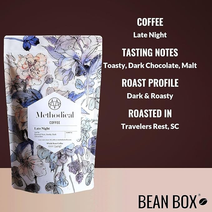 Late Night - Roasted by Methodical Roasting - Whole Bean Coffee - 12 Ounce Bag