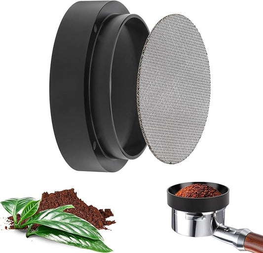 51mm Espresso Dosing Funnel and Stainless Steel Puck Screen, Magnetic Espresso Accessories Coffee Dosing Ring, Reusable Espresso Puck Screen Fits 51mm Portafilter Funnel, Reusable Strainers Tools