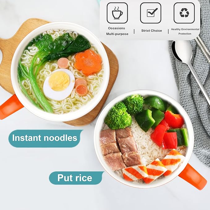 2XL Minimalist Coffee Mug Soup Cup, for Caffeine Lovers for Every Coffee Geek, and Dinner Soup Cereal Bowl with Handle to Breakfast, Machine Washable Ceramic Big Cup, Vibrant Unique Colour, Orange