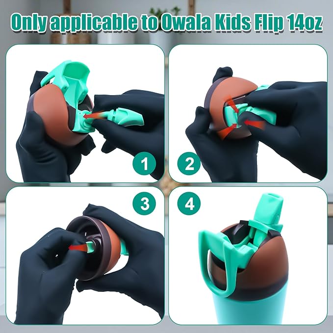 2pcs Replacement Bite Valve Spout for Owala Kids Flip 14oz, Silicone Straw Mouthpiece Accessories BPA-Free Bite Valve Straw Replacement Parts Compatible with Owala Water Bottle (Cyan Color)