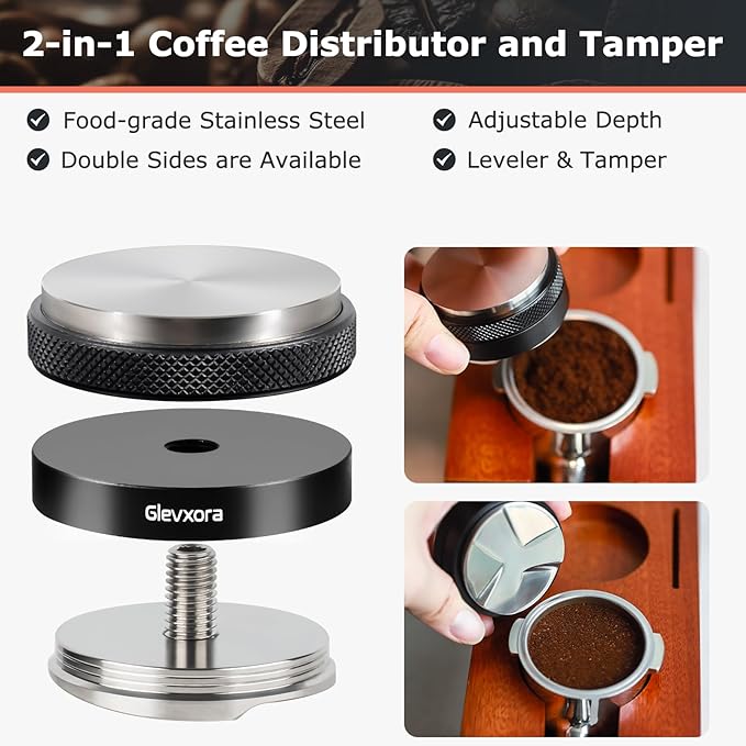 58mm Espresso Accessories Kit for Espresso Portafilter, Coffee Distributor and Espresso Tamper, Wdt Espresso Distribution Tool & Dosing Funnel Set for Espresso Coffee Machines (58mm)