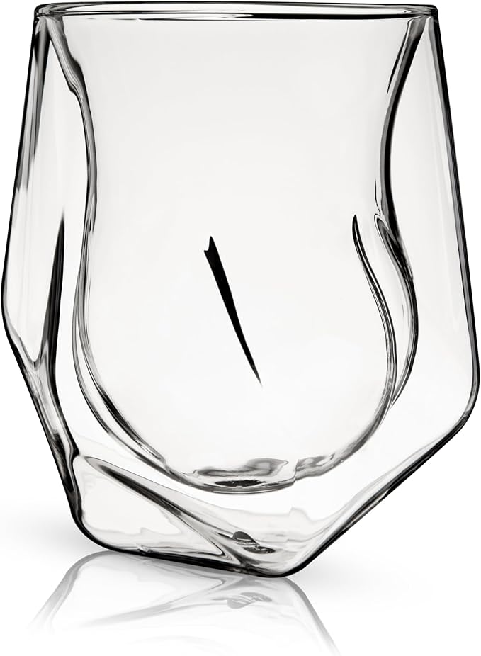 Viski Aerating Whiskey Tumbler, Whiskey Tasting Glass, Double Walled Snifter, Specialty Bourbon Tumbler, Clear Glass, Dishwasher Safe, 6 Oz, Set of 1