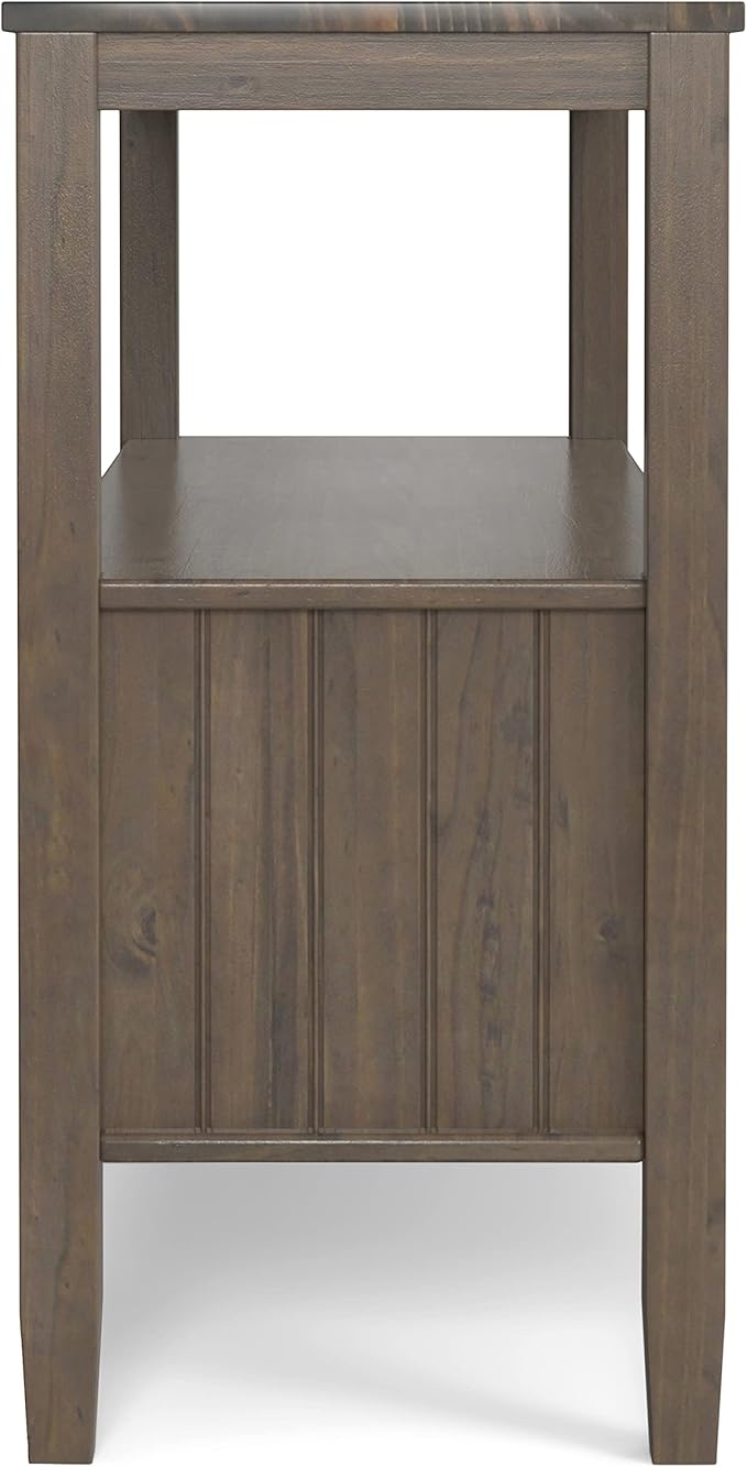 SIMPLIHOME Lev SOLID WOOD 48 Inch Wide Contemporary Console Table in Smoky Brown, For the Living Room, Entryway and Bedroom