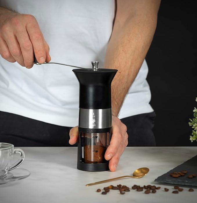 Bialetti MCPRO001 Manual Coffee Grinder, Alloy Steel, Black