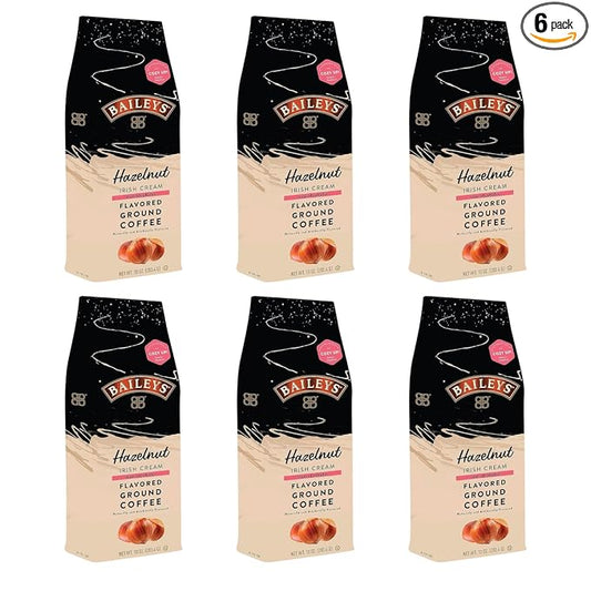 Baileys Hazelnut Irish Cream Flavored Medium Roasted Ground Coffee - 10 Ounce Bag (Pack of 6)