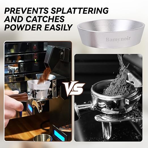 Bamynoir Magnetic 58mm dosing Funnel Compatible with protafilter,Espresso Coffee Dosing Ring - 20mm Anodized with 8 Neodymium (Silver, 58mm)