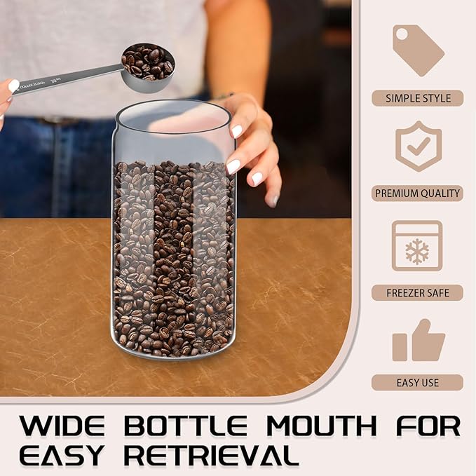 Vacuum Coffee Canister for Coffee Bean Storage, 1.8L/60.9oz Airtight Coffee Storage Container, Glass Manual Vacuum Seal Coffee Container with Scoop for Bean, Ground, Tea
