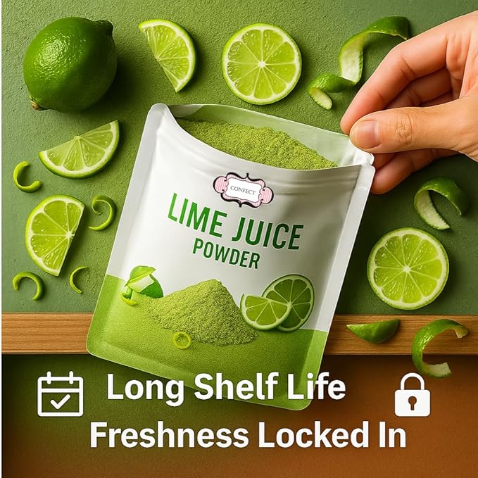 Confect Lime Powder | Pure & Natural Fruit Powder for Smoothies, Baking, Beverages, Juices, Tea & DIY Recipes | Vegan, Gluten-Free, No Added Sugar – 10 OZ