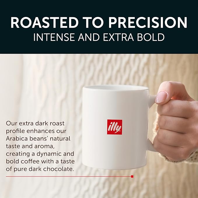 illy Coffee K Cup, Pods for Keurig Machines, Forte Dark Roast, 100% Arabica, Premium Italian Coffee, 10 Count, 6 Pack