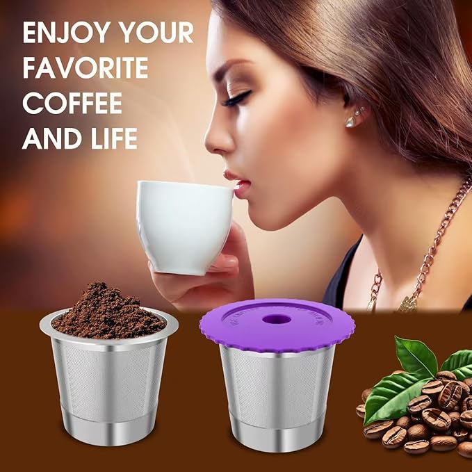 Haetyly Reusable K Cups, Stianless Steel Coffee Pods with 20 Count paper Filters Compatible with Keurig 2.0 and 1.0 Coffee Makers