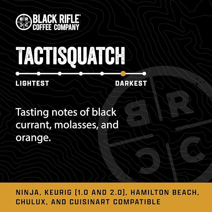 Black Rifle Coffee Company Dark Roast Coffee Pods – 100% Arabica, Bold, Smoky Single-Serve K-Cup Compatible – Veteran-Founded Premium Coffee – Tactisquatch – 84 Count