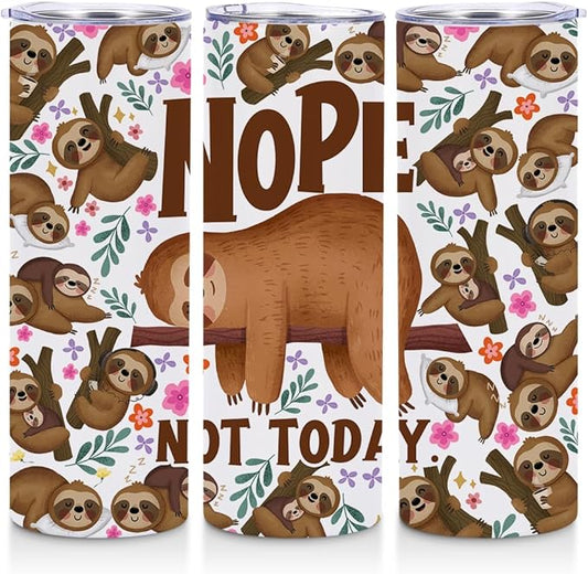 Sloth Gifts Stainless Steel Tumbler, Cute Capybara Water Bottle Double Wall Travel Coffee Mug Vacuum Insulated Thermal Cup, Graduation Birthday Animal Lovers Gifts for Women Girls Sloth Lovers