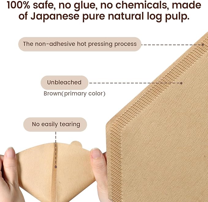 160 Count Cone Coffee Filters #4, Clinuse Unbleached Size 04 Coffee Filters 8-12 Cup, Disposable Natural Paper Filters, No.4 Cone Filters for Ninja, Cuisinart, Pour Over and Drip Coffee Maker