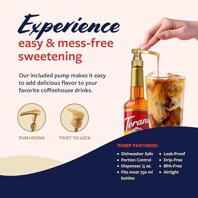 Torani Sweet Heat Syrup for Coffee, Lemonade, Sodas, and Cocktails, Pump Included, 25.4 Fl Oz