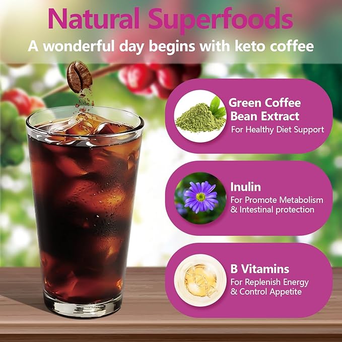 Skinny Coffee Green Coffee Bean Extract Powder | USTAR Slim Coffee with 12 Natural Health Blends Gluten-Free Instant Coffee for Energy & Metabolism, 360g (36 Sticks)
