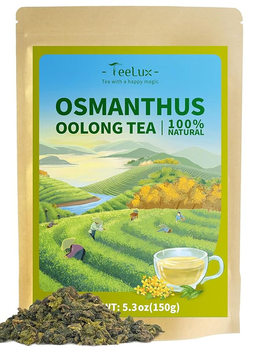 TeeLux Osmanthus Oolong Tea, Oolong Loose Leaf Tea with Osmanthus Flowers, Flavorful & Aromatic, Hot & Iced Tea, 5.3 oz