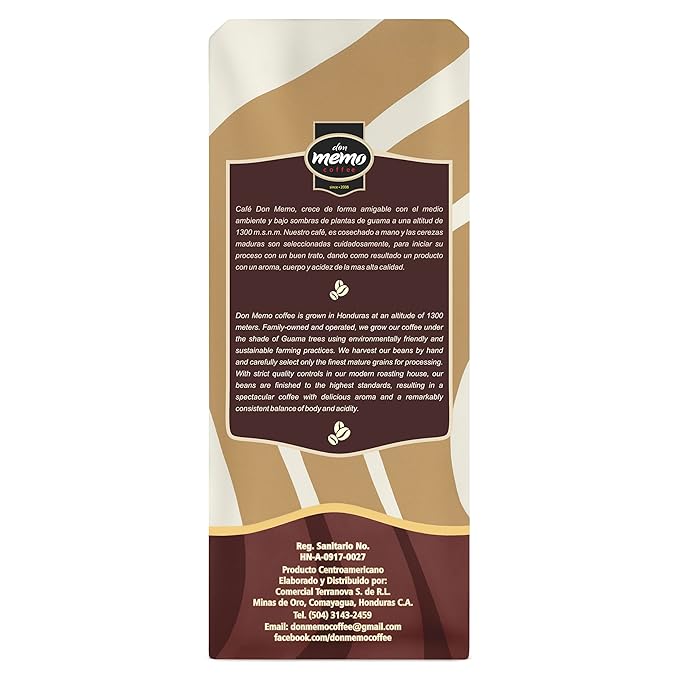 Don Memo Medium Roast Ground Coffee 12 oz – Single-Origin Honduran Arabica, Small Batch, Smooth & Balanced