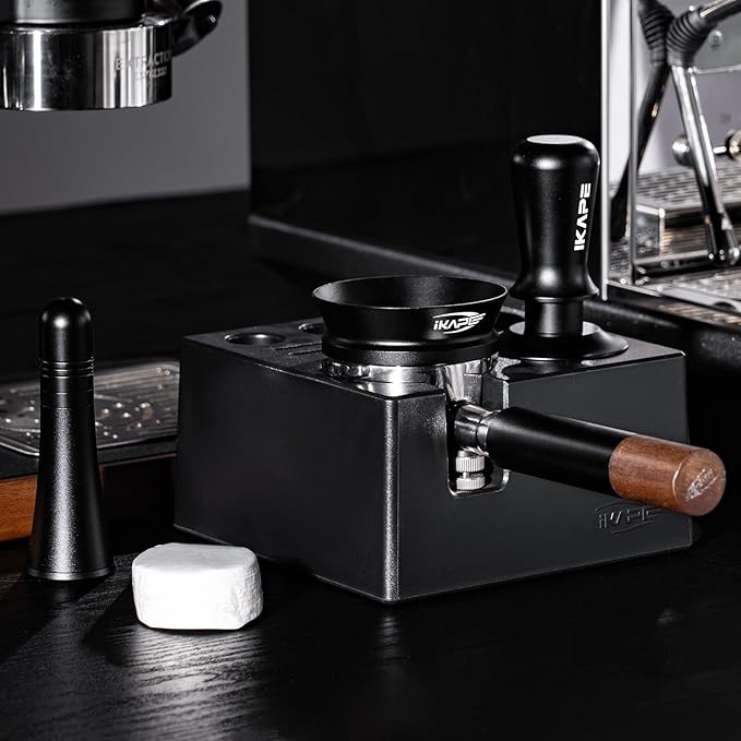 IKAPE 58MM Espresso Tamper Kit 4 in 1, Coffee Tamper, WDT Tool, Paper Filters (200pc), Dosing Funnel