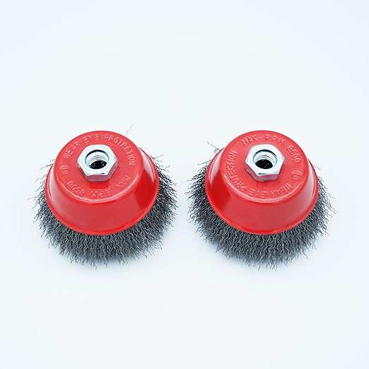 Eco Walker 4 Inch Wire Cup Brush Set for Angle Grinder Ideal for Paint Stripping and Heavy Duty Conditioning, 5/8-11 Threaded Arbor (2)
