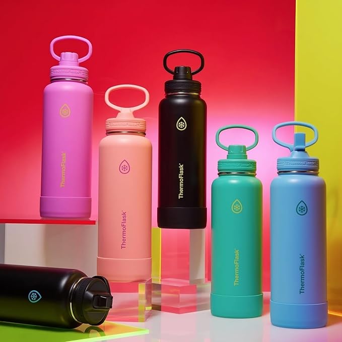 ThermoFlask 24 oz Double Wall Vacuum Insulated Stainless Steel Water Bottle with Spout Lid, Shadow Glow