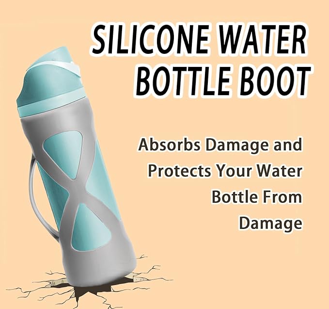 Silicone Water Bottle Boot for Owala 24 oz, Silicone Case with Handle, Anti-Slip Protective Sleeve Protector, Reduce Damage and Provide Comprehensive Protection for FreeSip(White)
