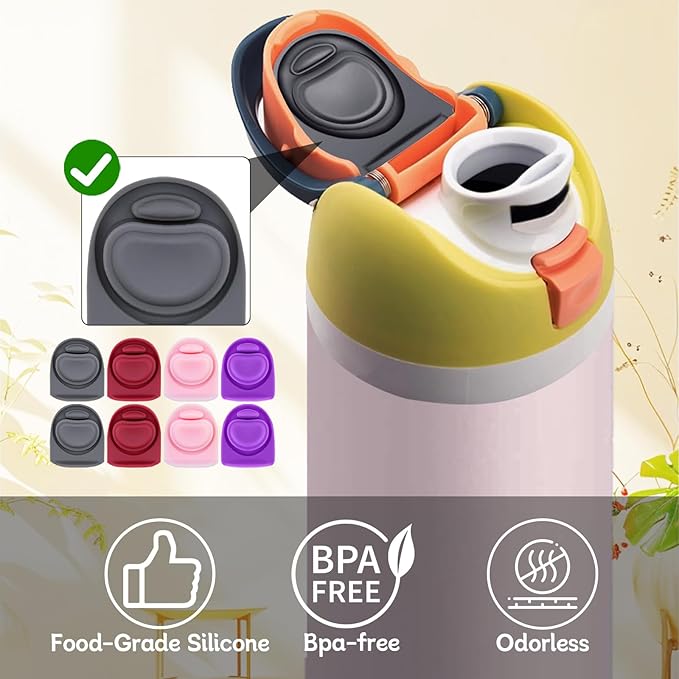 8 Pcs Replacement Rubber Seal Stopper Compatible with Owala FreeSip 32oz,Bottle Top Gasket Lid for Owala 16/19/24/32/40oz Seal Mouth Cap Silicone Stopper Parts Insert Accessories（4 colors 2