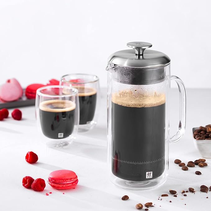 ZWILLING 39500-075 Double Wall Glass, Espresso Cup, 2.8 fl oz (80 ml), Set of 2, Tumbler, Heat Retention, Double Wall Construction, Coffee Cup, Microwave Safe