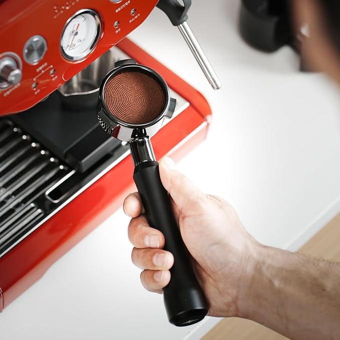MHW-3BOMBER 54mm Bottomless Portafilter Fits Breville Barista Express, BES870XL, BES878, BES880, 3-Ears Flat Naked Espresso Portafilter with Filter Basket for 54mm Breville Machines, Astra BP7025B-OS