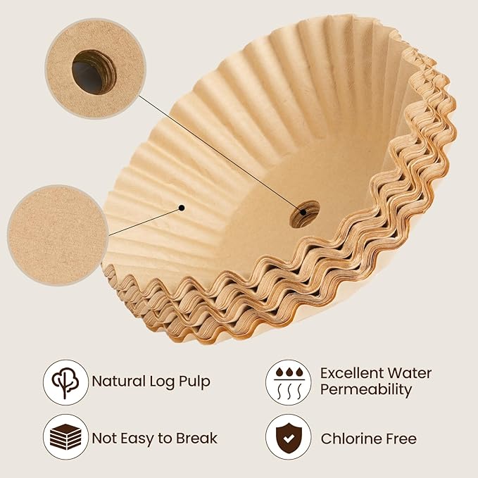 Large Coffee Filters Compatible with Sybo Commercial Coffee Maker, 120 Pcs Perforated Basket Filter Paper for Sybo 50 Cup