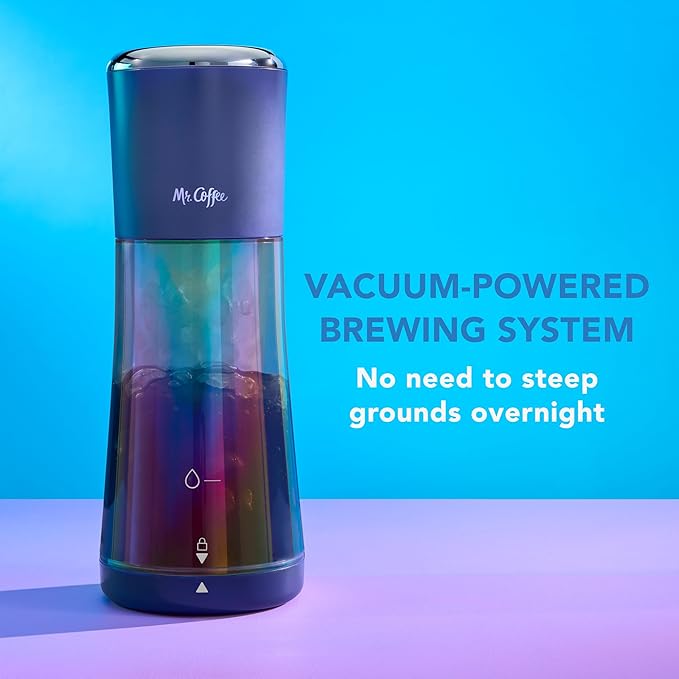 Mr. Coffee® Express Cold Brew Coffee Maker, 10-Minute Cold Brew Coffee Machine, Indigo
