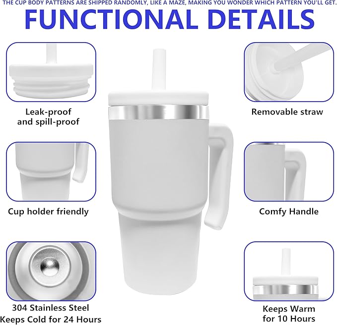 20-OZ Insulated Water Bottle,Insulated Stainless Steel Tumbler,Reusable Cold Drink Thermos,BPA-Free, Double-Wall Stainless Steel Water Bottle (Body Color-Blind Box, 20, Fluid Ounces)