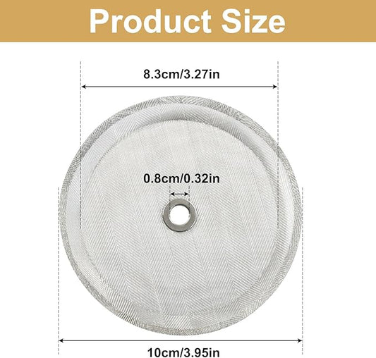 OSVJE 4 Pack Reusable French Press Filter Screen, Stainless Steel Mesh Replacement Screen Universal Filter, 4 Inch Mesh Replacement for 34oz/1000ml/8 cups Coffee Press