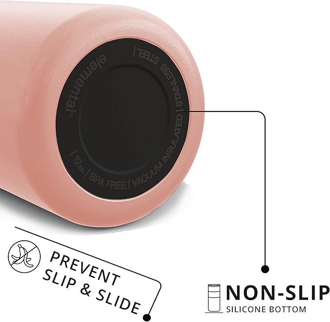 Elemental Artisan Insulated Tumbler, Triple Wall Coffee Travel Mug, Reusable Stainless Steel Coffee Tumbler with Ceramic Lid, Thermal Coffee Cups for Hot (6 Hrs) & Cold (18 Hrs), 16oz - Rose Pink