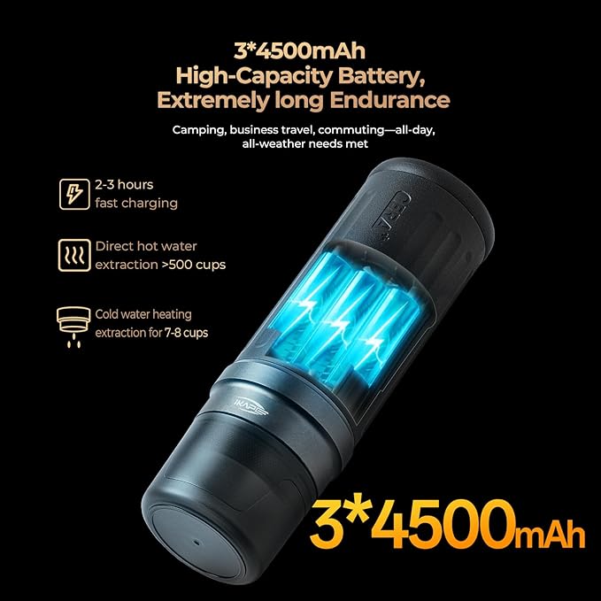 IKAPE Newly KAPO K2 Portable Espresso Machine with Bl uetooth APP Connect & 51mm Bottomless Basket, Electric Coffee Maker 20 Bar Pressure, for Home, Travel, Camping