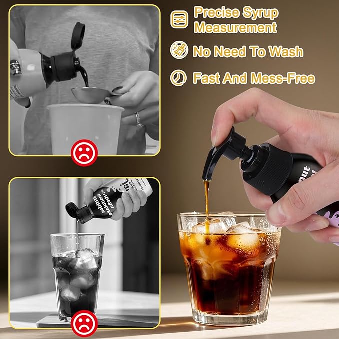 Palksky Syrup Pump for Javy 6fl oz Coffee Concentrate, 6 Pack Coffee Syrup Dispenser Pump, Precise Pump for Coffee Concentrate, Replace Measuring Spoon for Consistent Dispensing and Easy Use