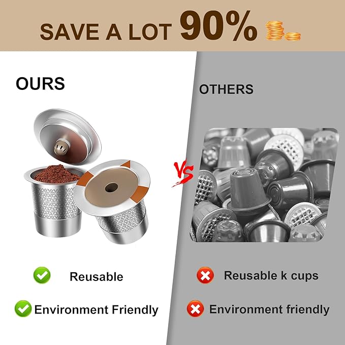 Reusable K Cups and Coffee Pods for Keurig 1.0 & 2.0 Coffee Maker Stainless Steel Coffee Filter(2 pack)