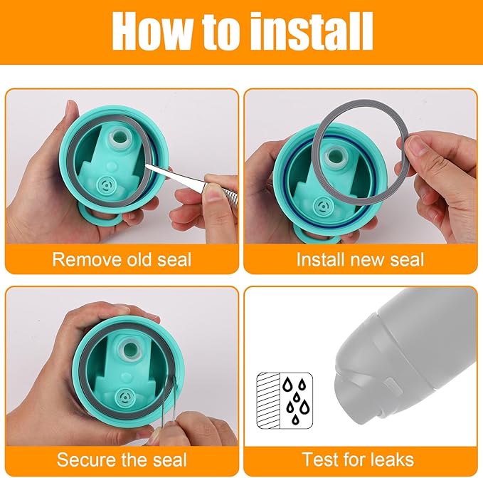 8 Pcs Water Bottle Gasket Replacement for Owala FreeSip, Gray Silicone Lid Seal O Ring Replacement Parts for Owala FreeSip Water Bottle 24/25/32/40oz
