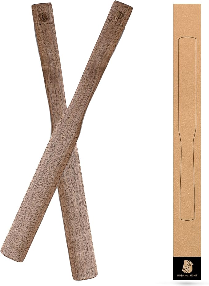 MIGAKU HOME Black Walnut Wood Coffee Blender Sticks 10-inch for Aeropress, French Press, Syphon Coffee Brewer, Wood Pressing Sticks for Coffee Enthusiasts(2pcs)