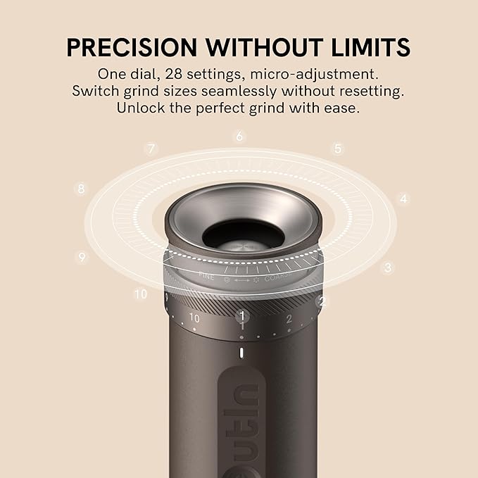 OutIn Nano Portable Electric Espresso Machine with Fino Portable Electric Coffee Grinder, White & Red