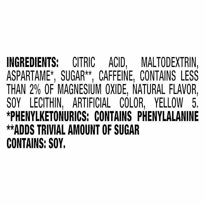 Crystal Light Drink Mix with Caffeine, 10 Packets, for Convenient On-the-Go Flavorful Hydration, Citrus Natural Flavor, Zero Sugar, 0.9 oz