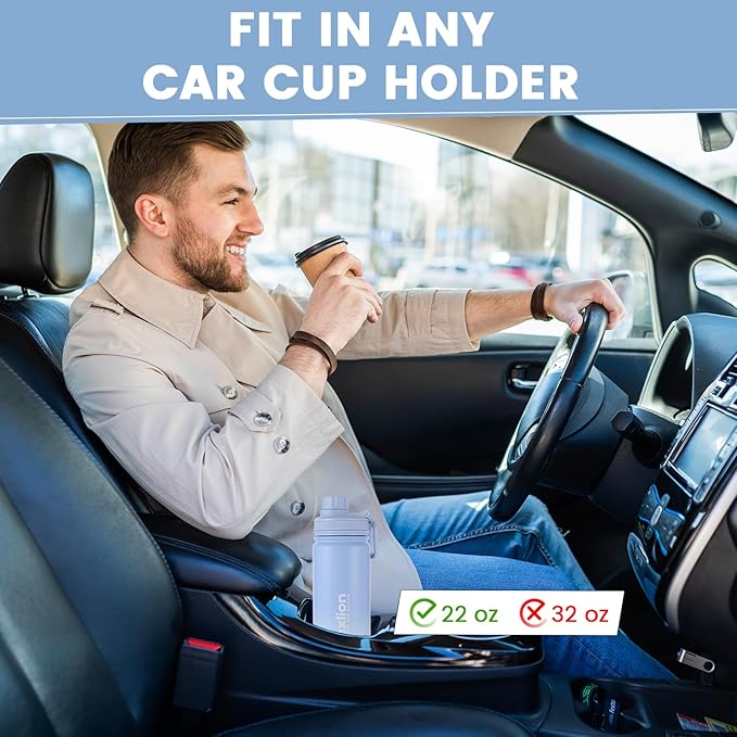 Lexlion Tea Infuser Water Bottle 22 Oz – Triple Wall Insulated Stainless Steel, Loose Leaf & Fruit Strainer, 3 Leakproof Lids, BPA-Free Silicone Sleeve, Reusable Thermal Mug