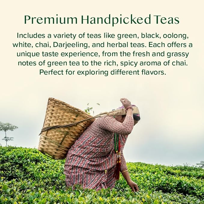 VAHDAM, World Top 20 Tea Sampler - Black, Green, Chai, Herbal Tea & More | Assorted Loose Leaf Tea Gift Set Variety Pack | Valentines Day Gifts for Him & Her