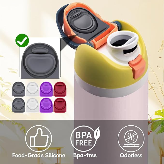 8 Pcs Replacement Rubber Seal Stopper Compatible with Owala FreeSip 32oz,Bottle Top Gasket Lid for Owala 16/19/24/32/40oz Seal Mouth Cap Silicone Stopper Parts Insert Accessories（4 colors 9