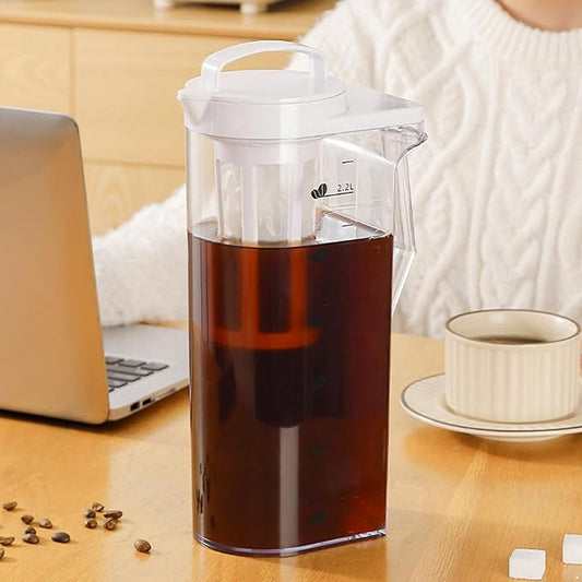 Cold Brew Coffee Maker Airtight Pitcher with Leak Free Lid Cold Brew Maker with Silicone Handle Large Size One Size