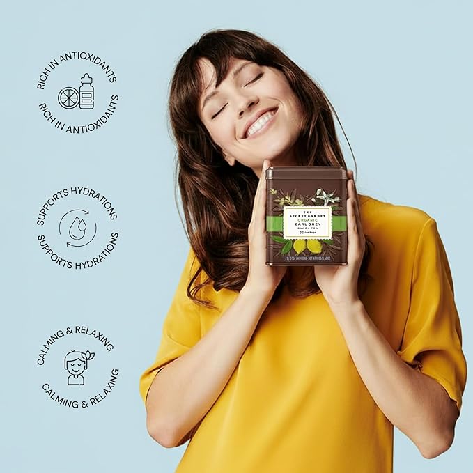 Life Plus Style Gourmet The Secret Garden Organic Earl Grey Black Tea Caffeinated 50 Premium Tea Bags Natural Bergamot Citrus Non GMO Gluten Free Hot or Iced Tea