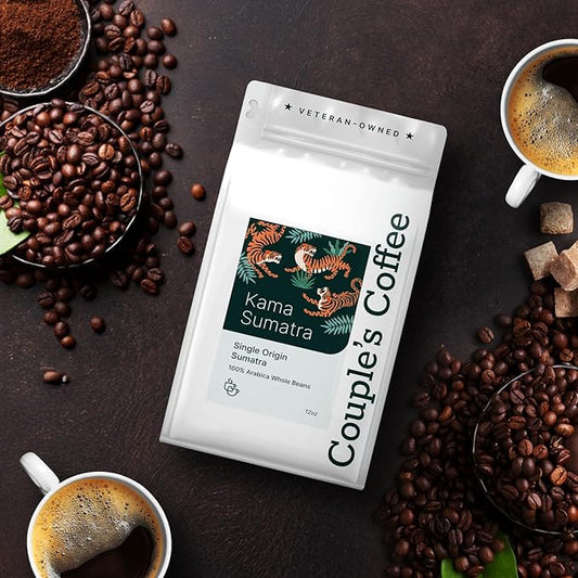 Couple’s Coffee Whole Bean Coffee | Single Origin Sumatra Dark Roast Coffee | Whole Bean | Gives Back to Military Families | Made with 100% Arabica Beans | 12oz