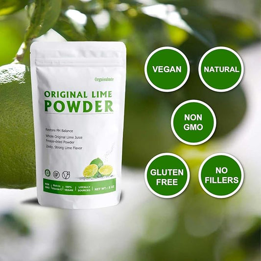 Lime Juice Powder, 8 Oz, Fresh Lime Juice Freeze Dried Powder Filler Free, Rich in Natural Vitamin C, Great Flavor for Soda, Baking and Cooking 227g